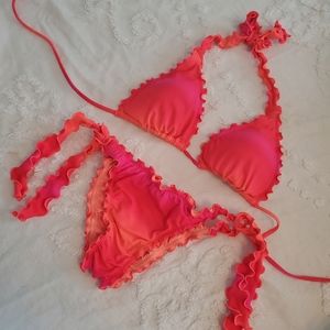 Hot pink scrunch bikini